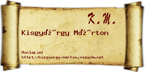Kisgyörgy Márton névjegykártya