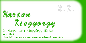marton kisgyorgy business card